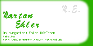 marton ehler business card